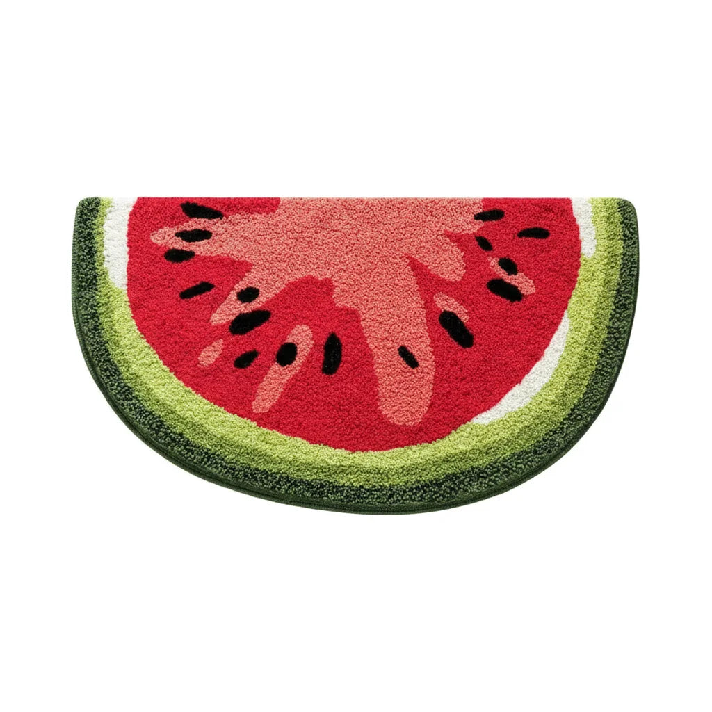 Tapis de Bain en forme Demi Lune Tranche Pastèque