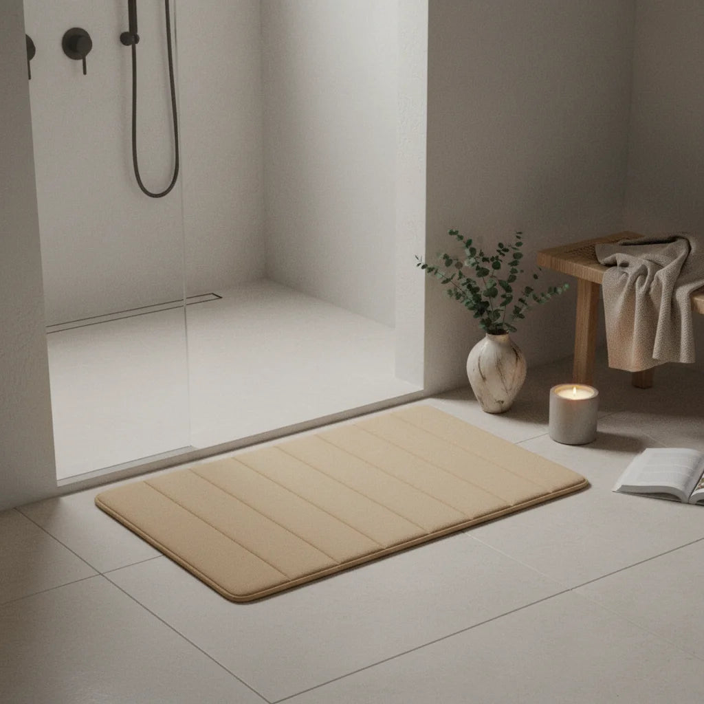 Tapis De Bain Épais Beige 60x150cm