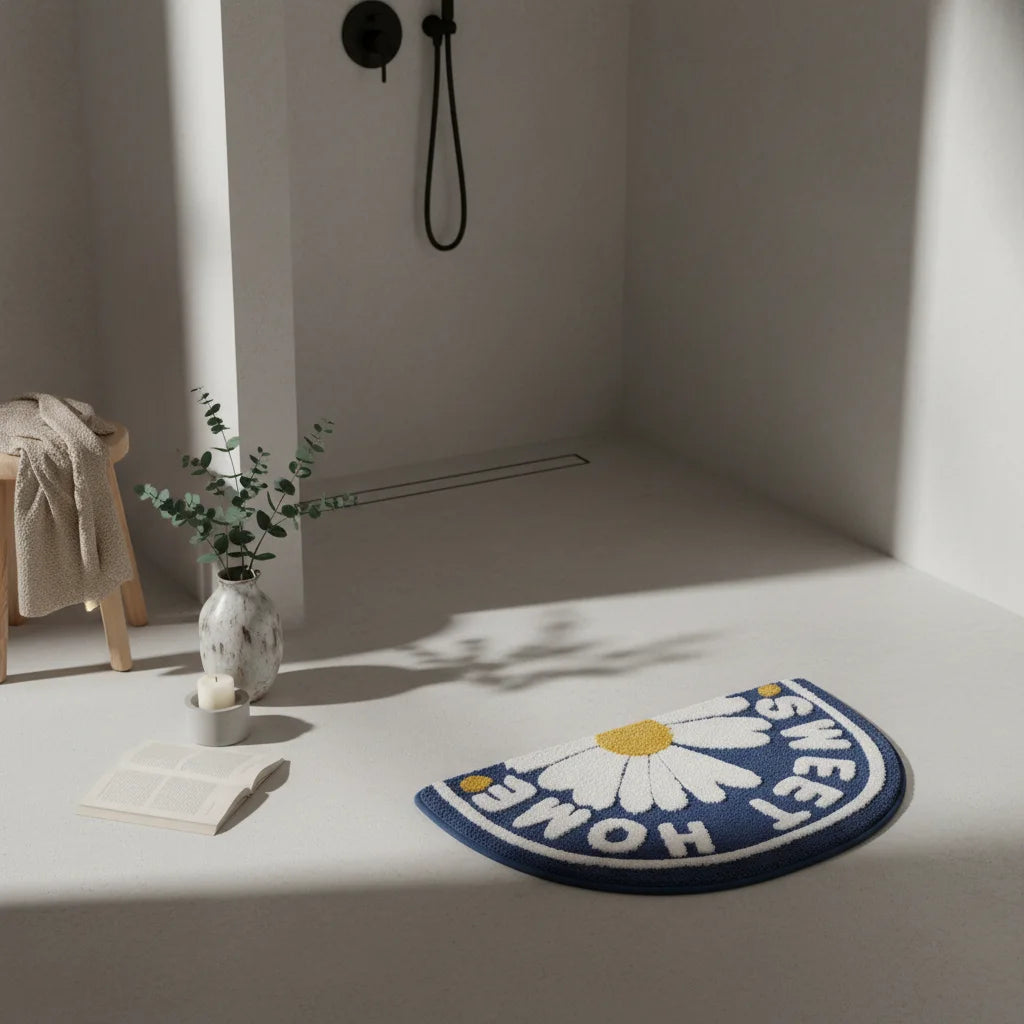 Tapis de Bain Épais Demi Lune