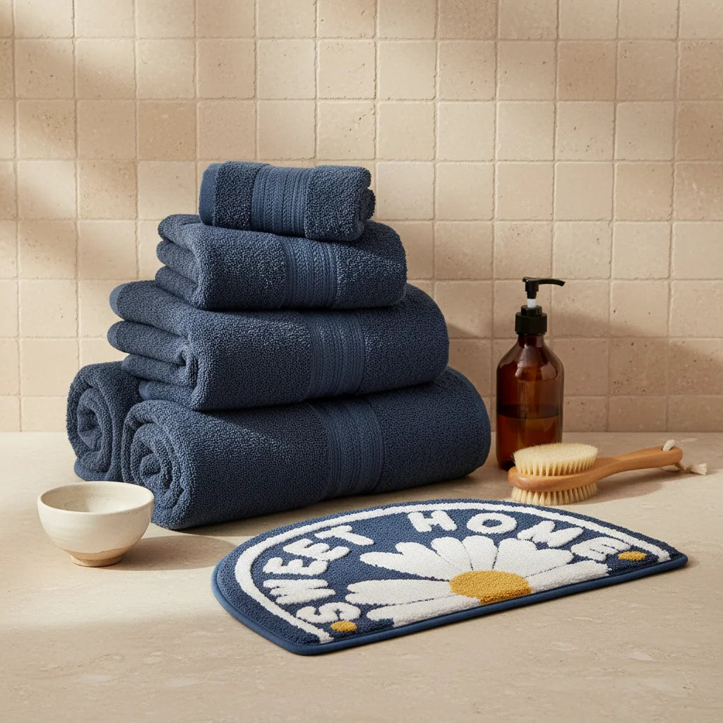 Tapis de Bain Épais Demi Lune