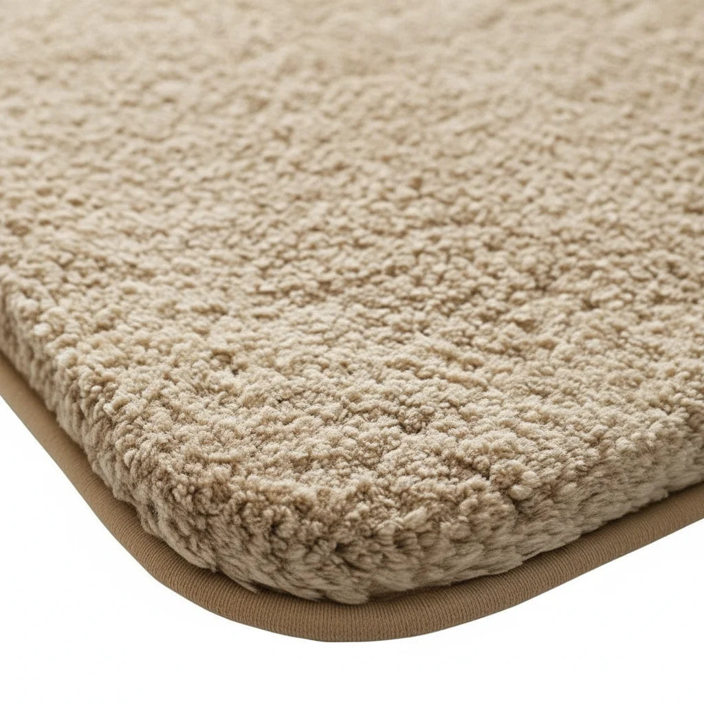 Tapis De Bain Épais Et Moelleux Beige Sable