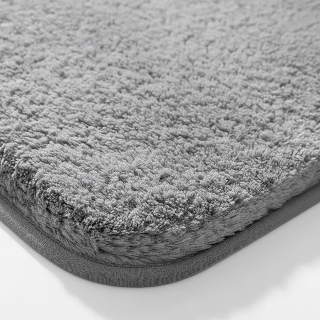 Tapis De Bain Épais Et Moelleux Gris Perle