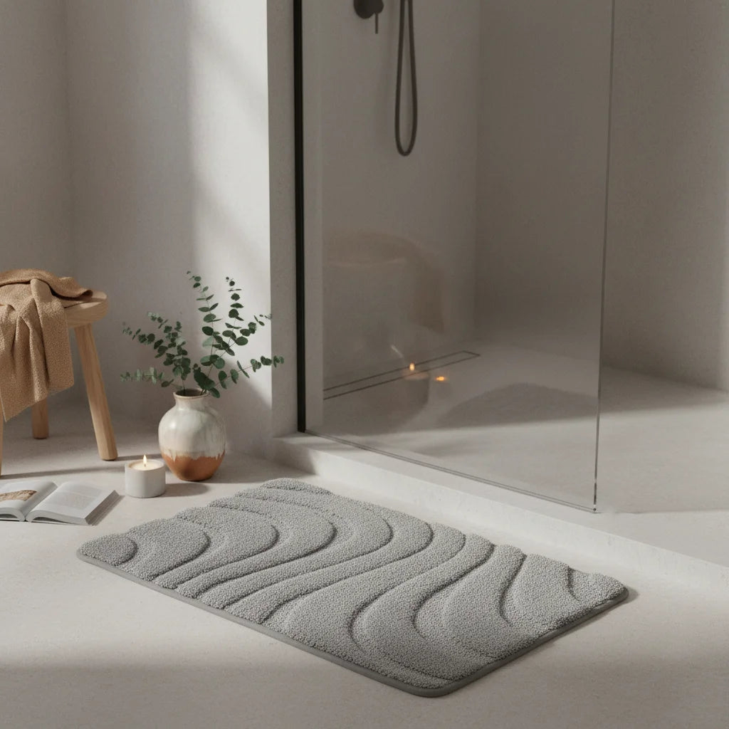 Tapis de Bain Épais Gris
