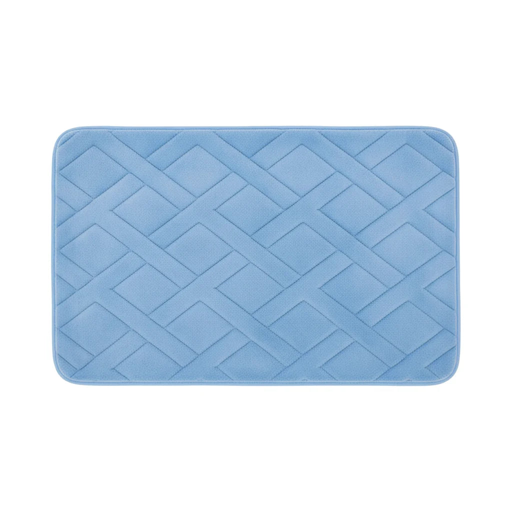 Tapis De Bain Épais Luxe Bleu Glacier