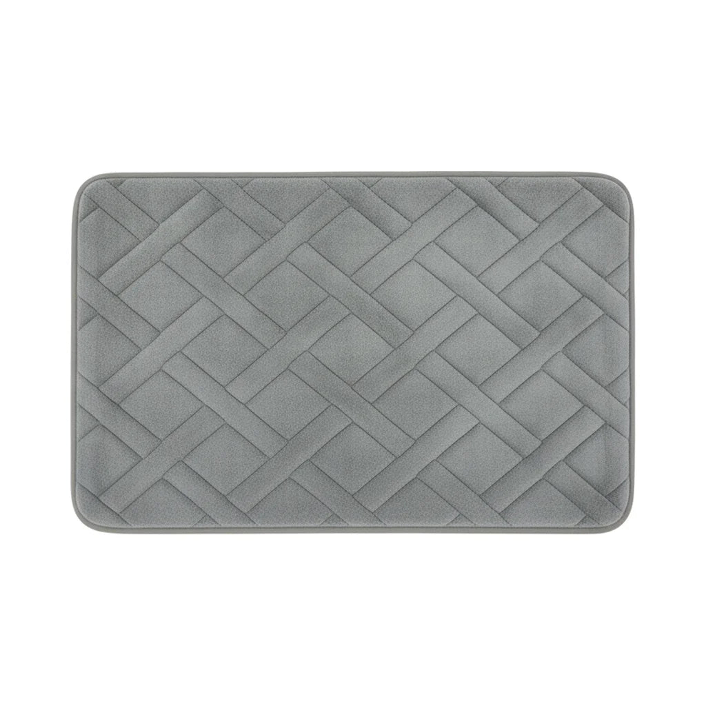 Tapis De Bain Épais Luxe Gris Naturel