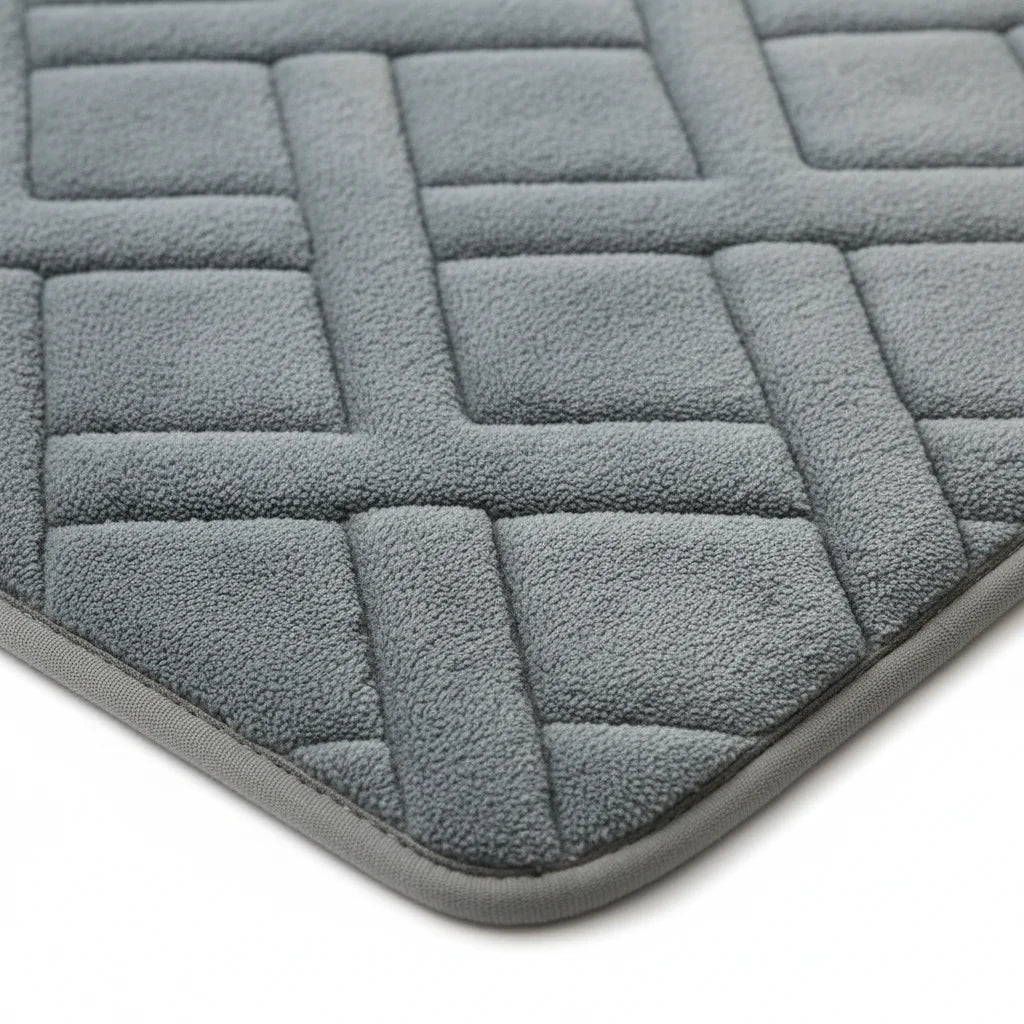 Tapis De Bain Épais Luxe Gris Naturel