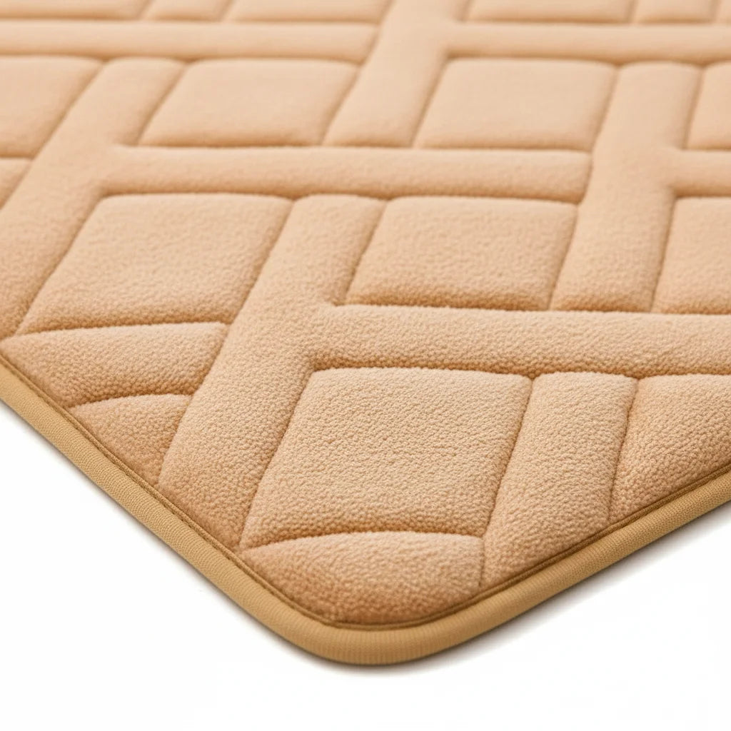 Tapis De Bain Épais Luxe Beige Sable