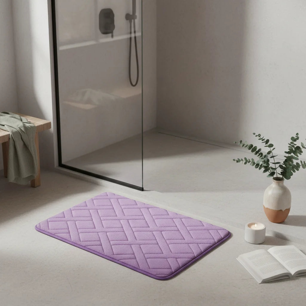 Tapis De Bain Épais Luxe Lavande Pastel