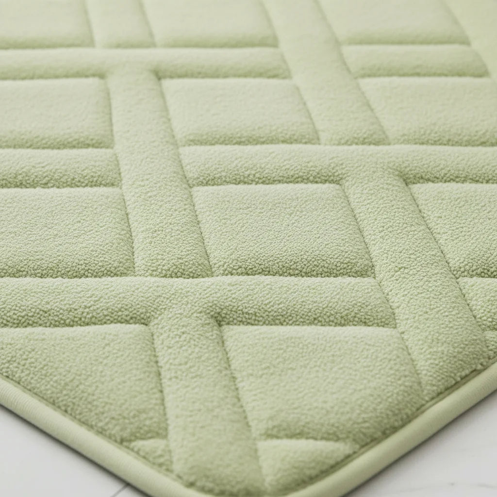 Tapis De Bain Épais Luxe Vert Tilleul