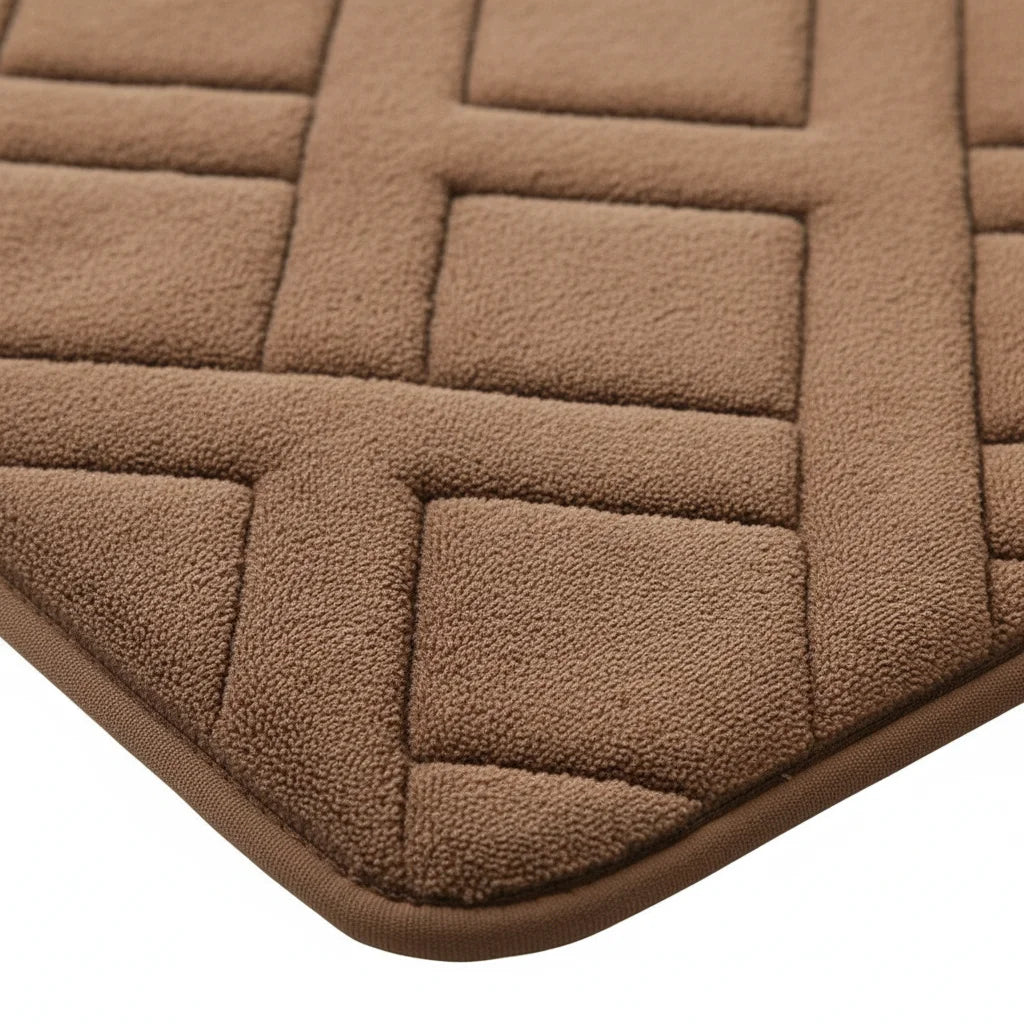 Tapis De Bain Épais Luxe Marron Chocolat
