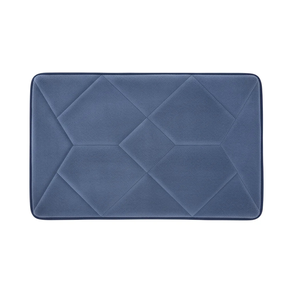 Tapis De Bain Éponge Antidérapant Gris Bleuté