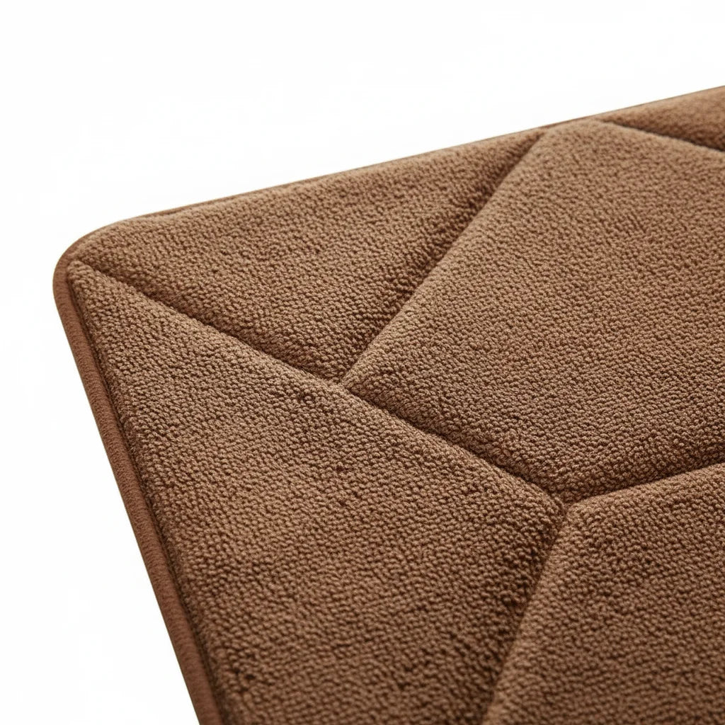 Tapis De Bain Éponge Antidérapant Marron Chocolat