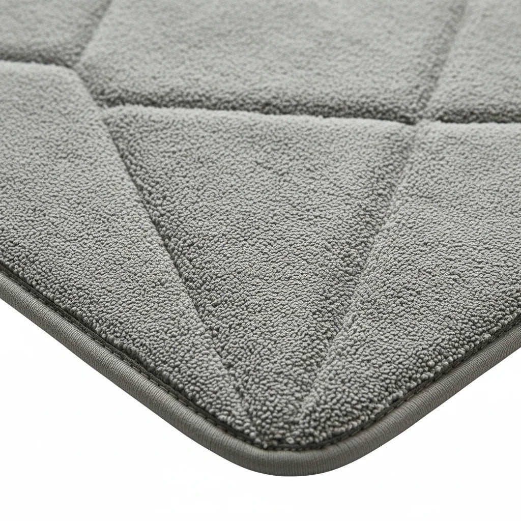 Tapis De Bain Éponge Antidérapant Gris Naturel