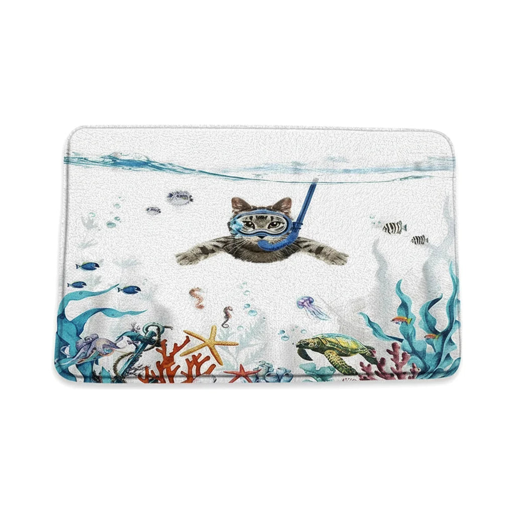 Tapis de Bain Fantaisie Chat Plongeur