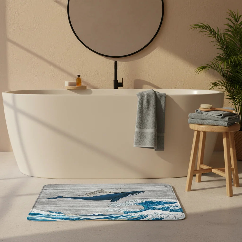 Tapis de Bain Fantaisie Baleine Ocean