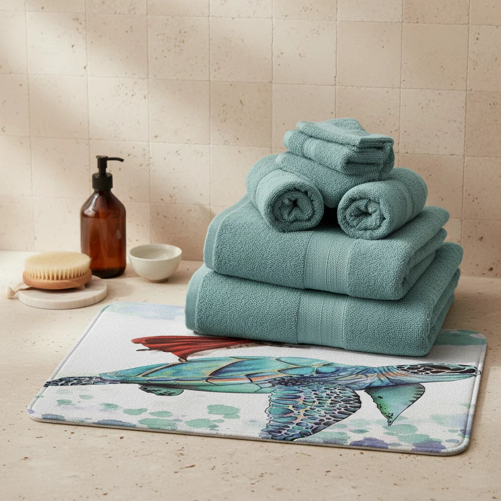 Tapis de Bain Fantaisie Tortues Volantes