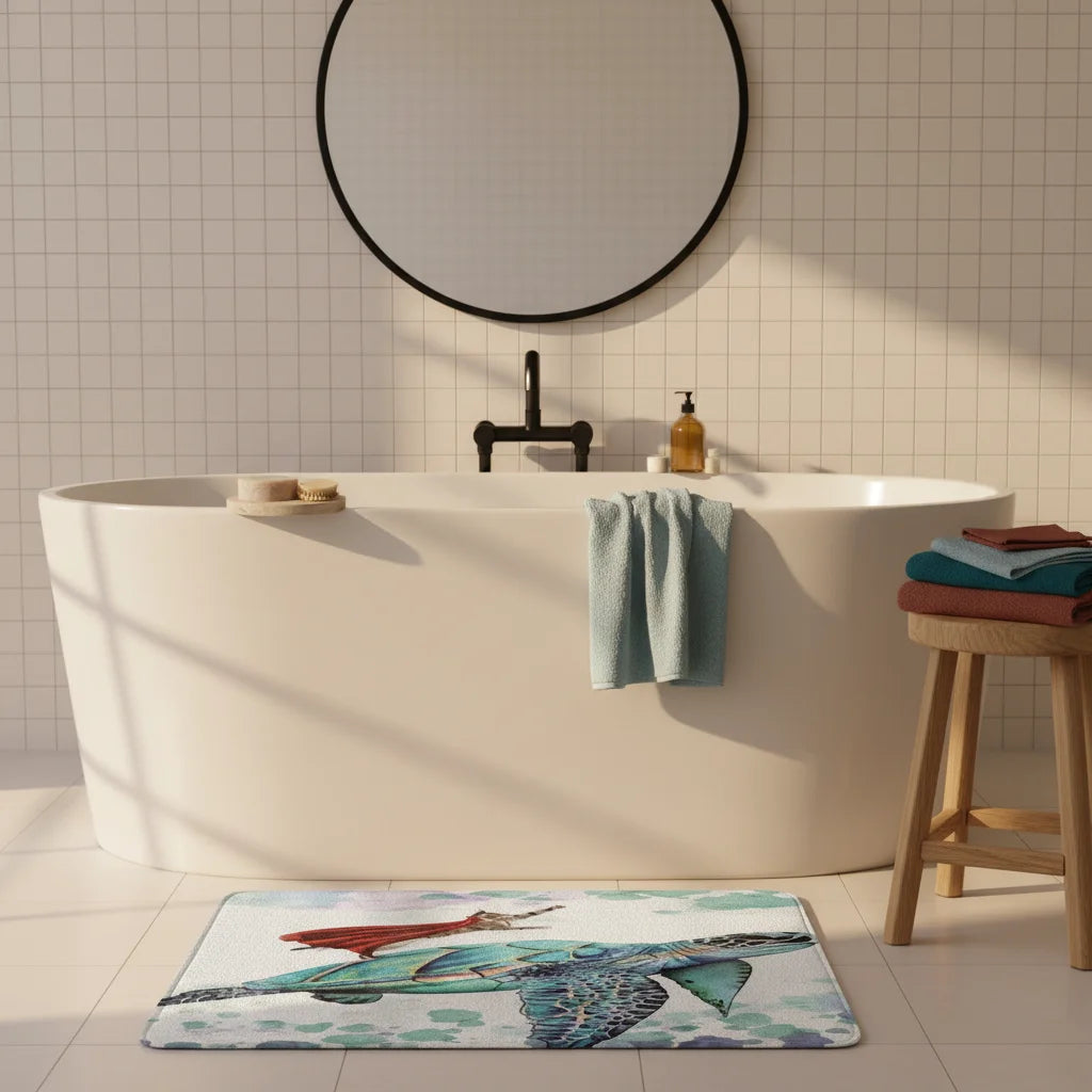 Tapis de Bain Fantaisie Tortues Volantes