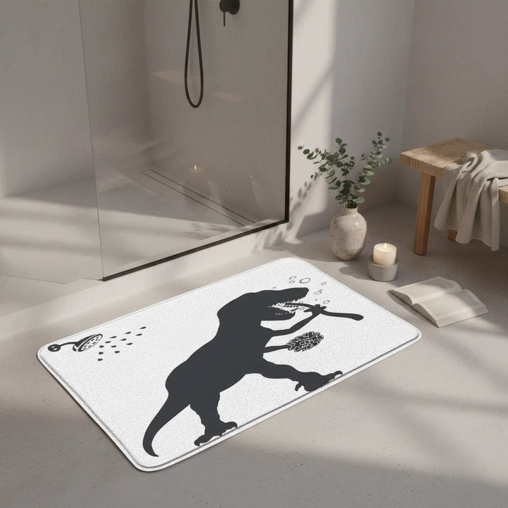 Tapis de Bain Fantaisie Dino Silhouette