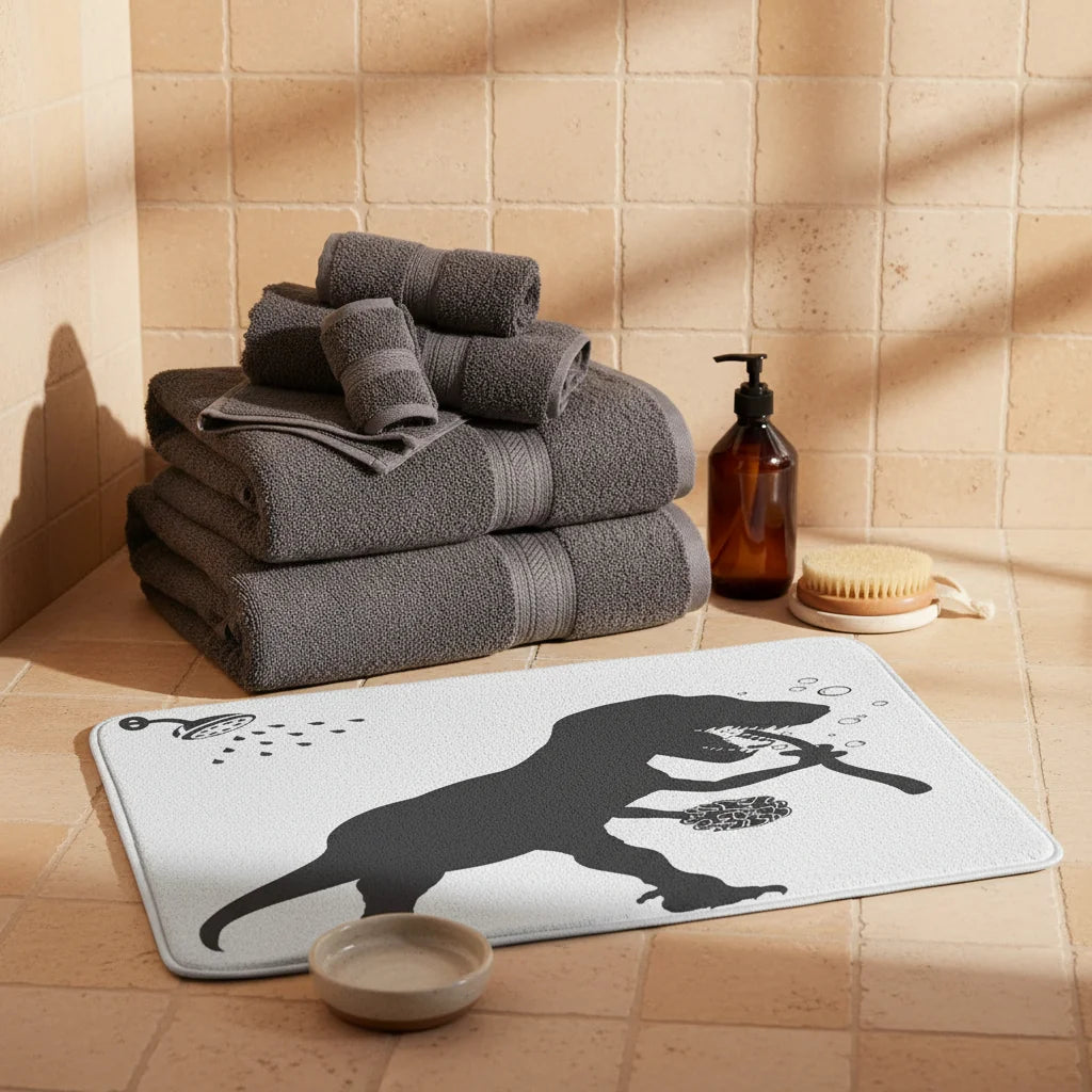 Tapis de Bain Fantaisie Dino Silhouette