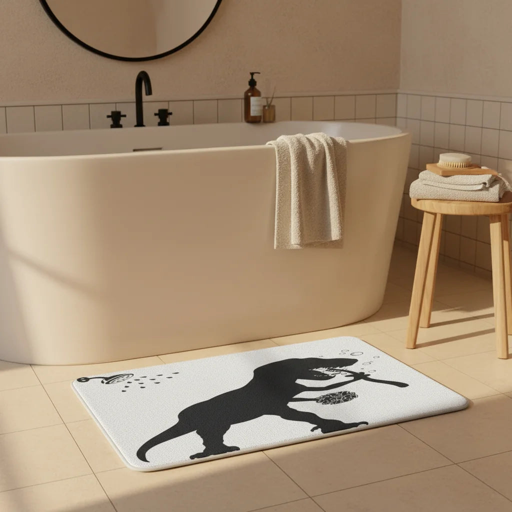 Tapis de Bain Fantaisie Dino Silhouette