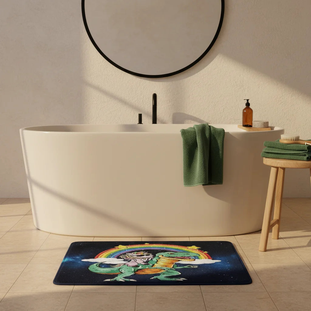 Tapis de Bain Fantaisie Dino Arc-en-ciel