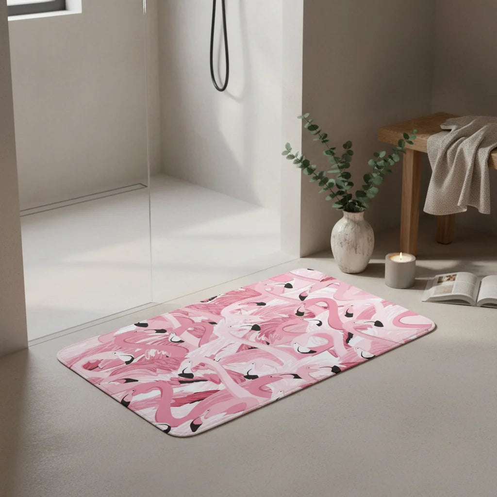 Tapis de Bain Flamant Rose