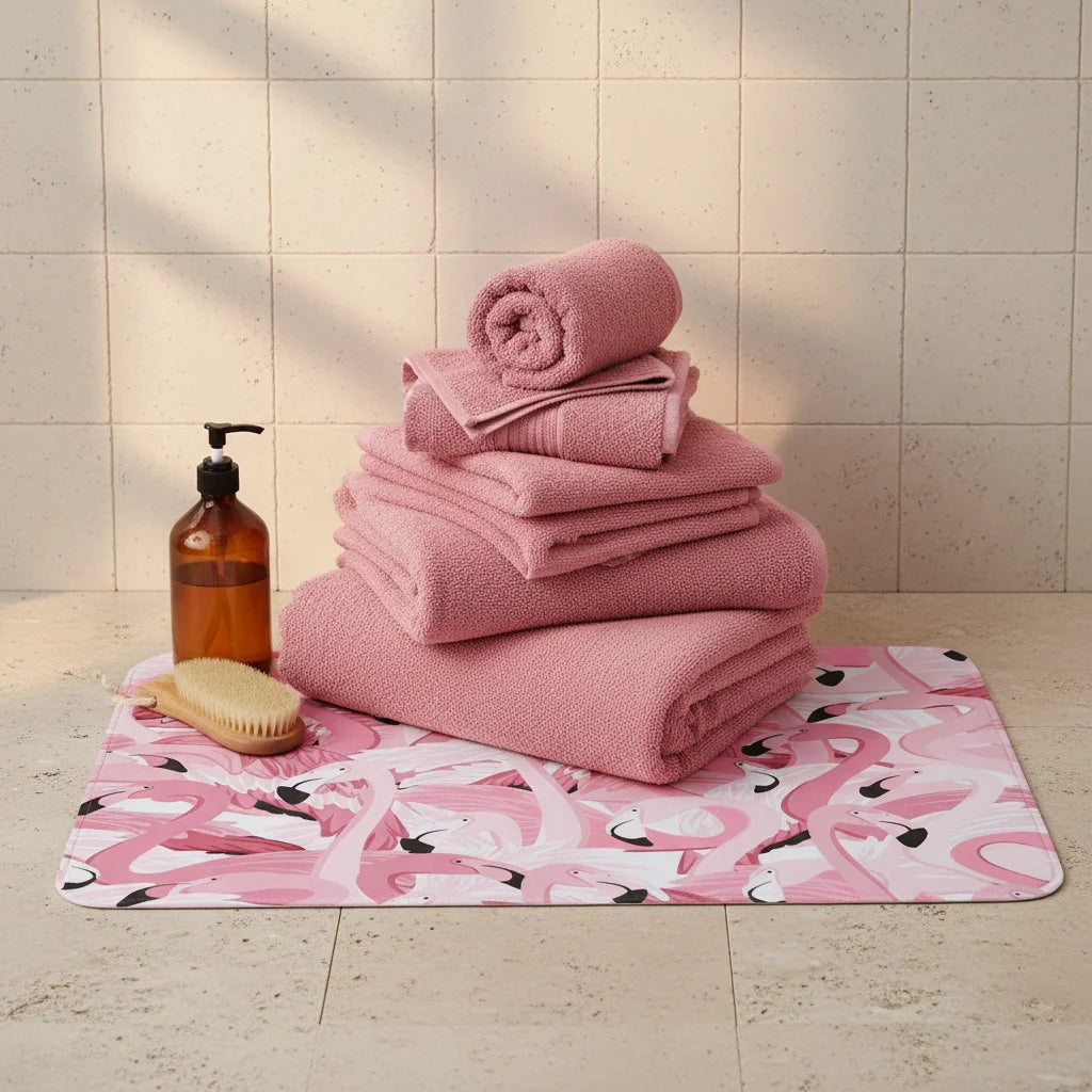 Tapis de Bain Flamant Rose