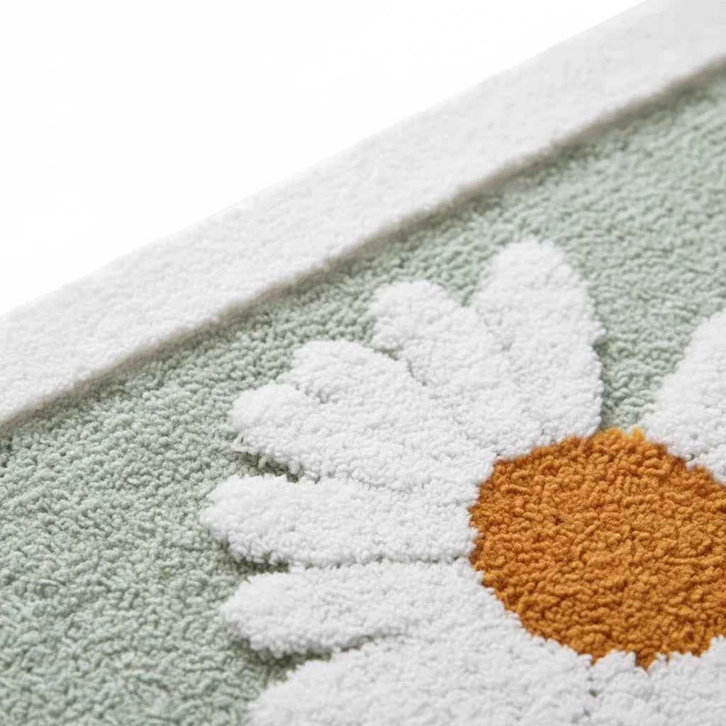 Tapis De Bain Fleur Marguerite Menthe