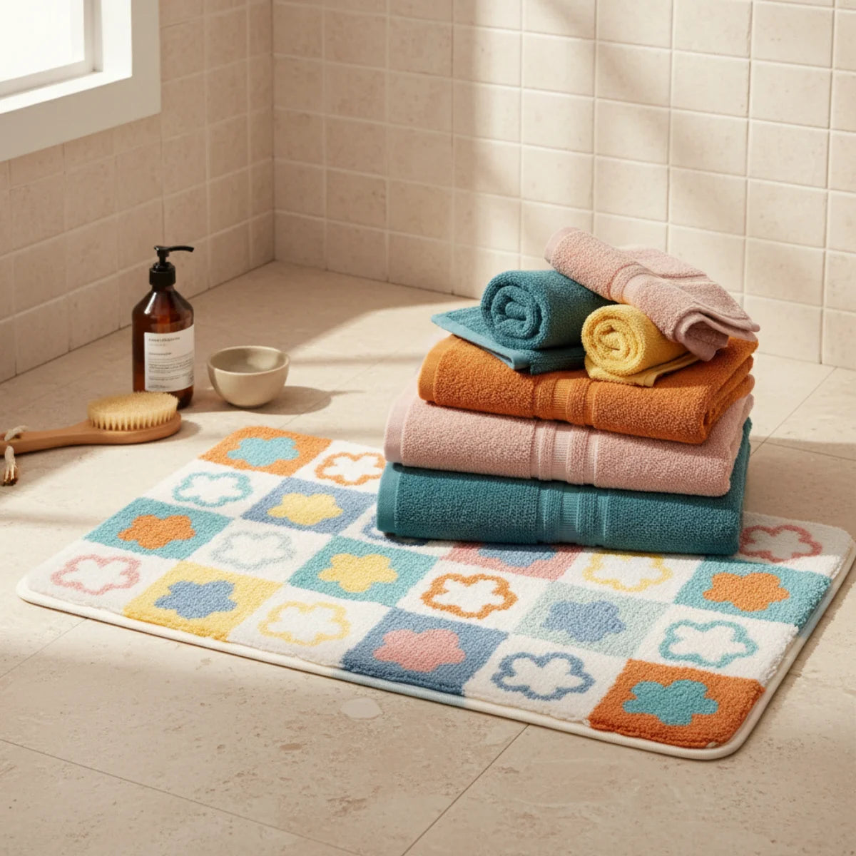 Tapis de Bain Fleuri