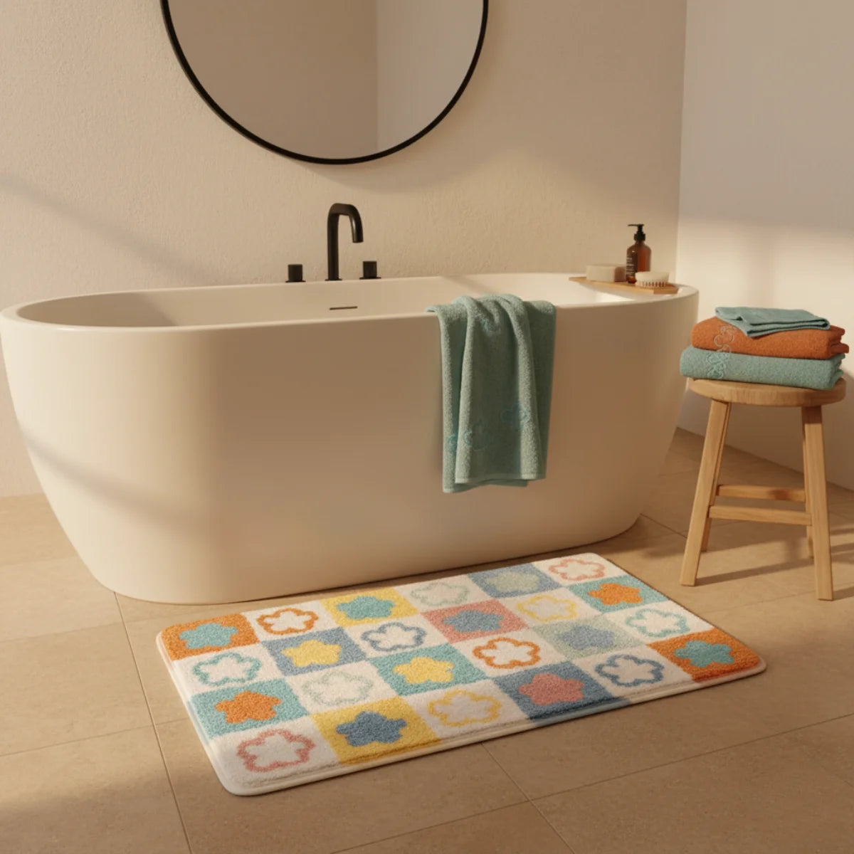 Tapis de Bain Fleuri