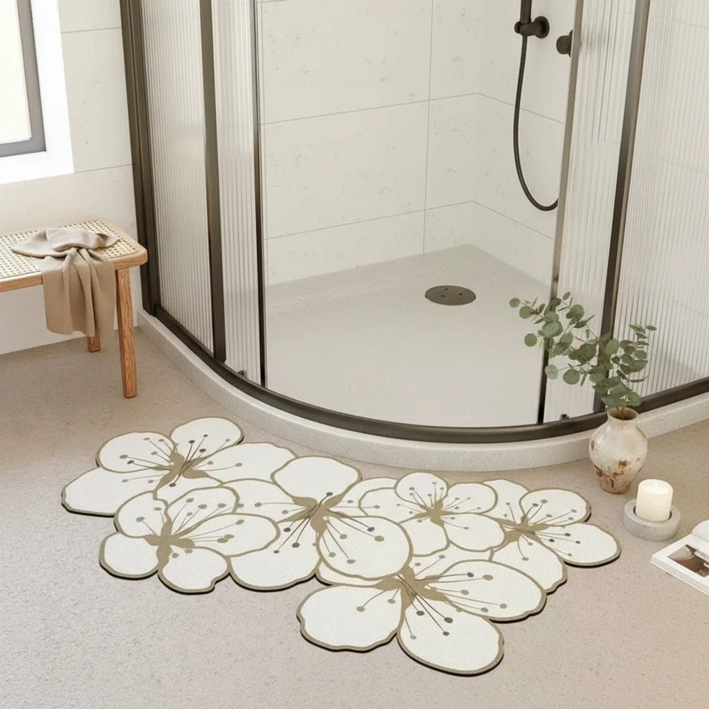 Tapis De Bain Forme Fleur Fleurs Sakura