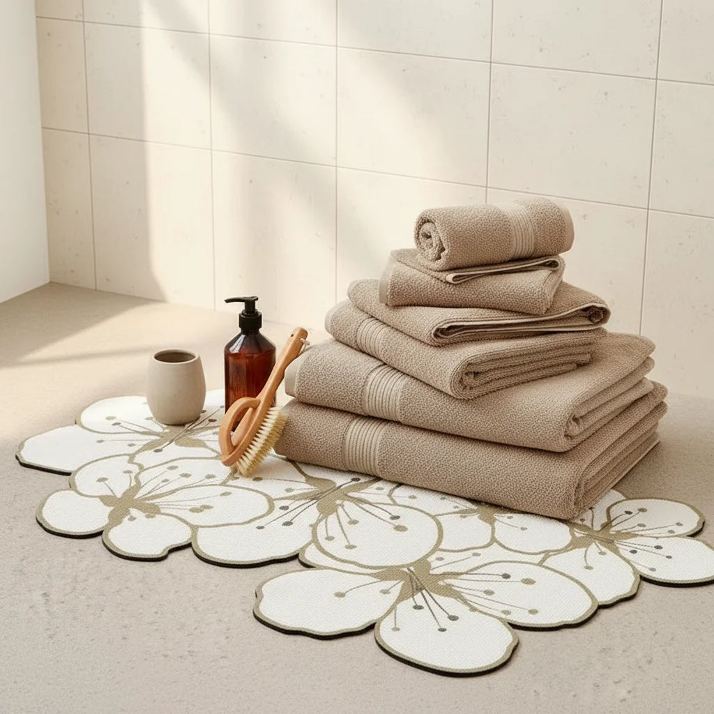 Tapis De Bain Forme Fleur Fleurs Sakura