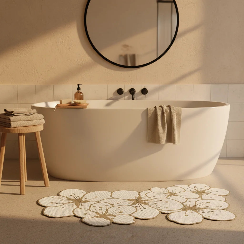 Tapis De Bain Forme Fleur Fleurs Sakura
