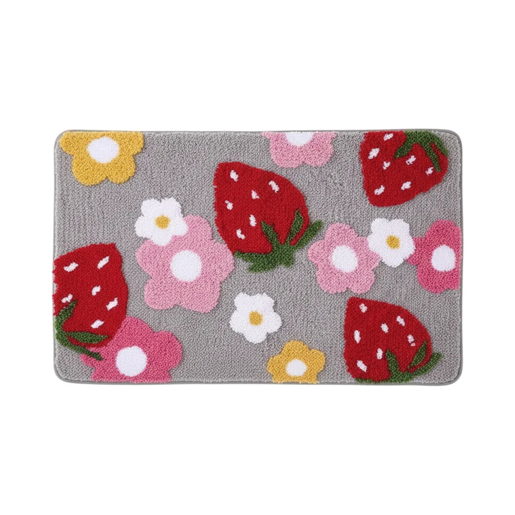 Tapis de Bain Fraise Fraises Grises
