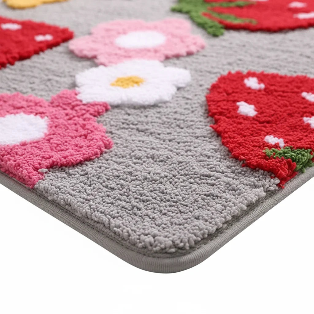Tapis de Bain Fraise Fraises Grises