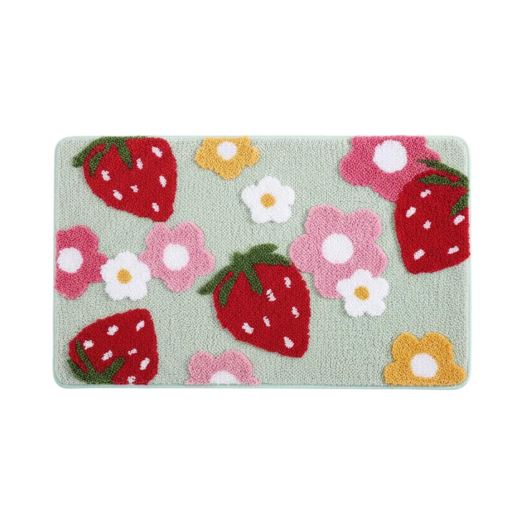Tapis de Bain Fraise Fraises Menthe