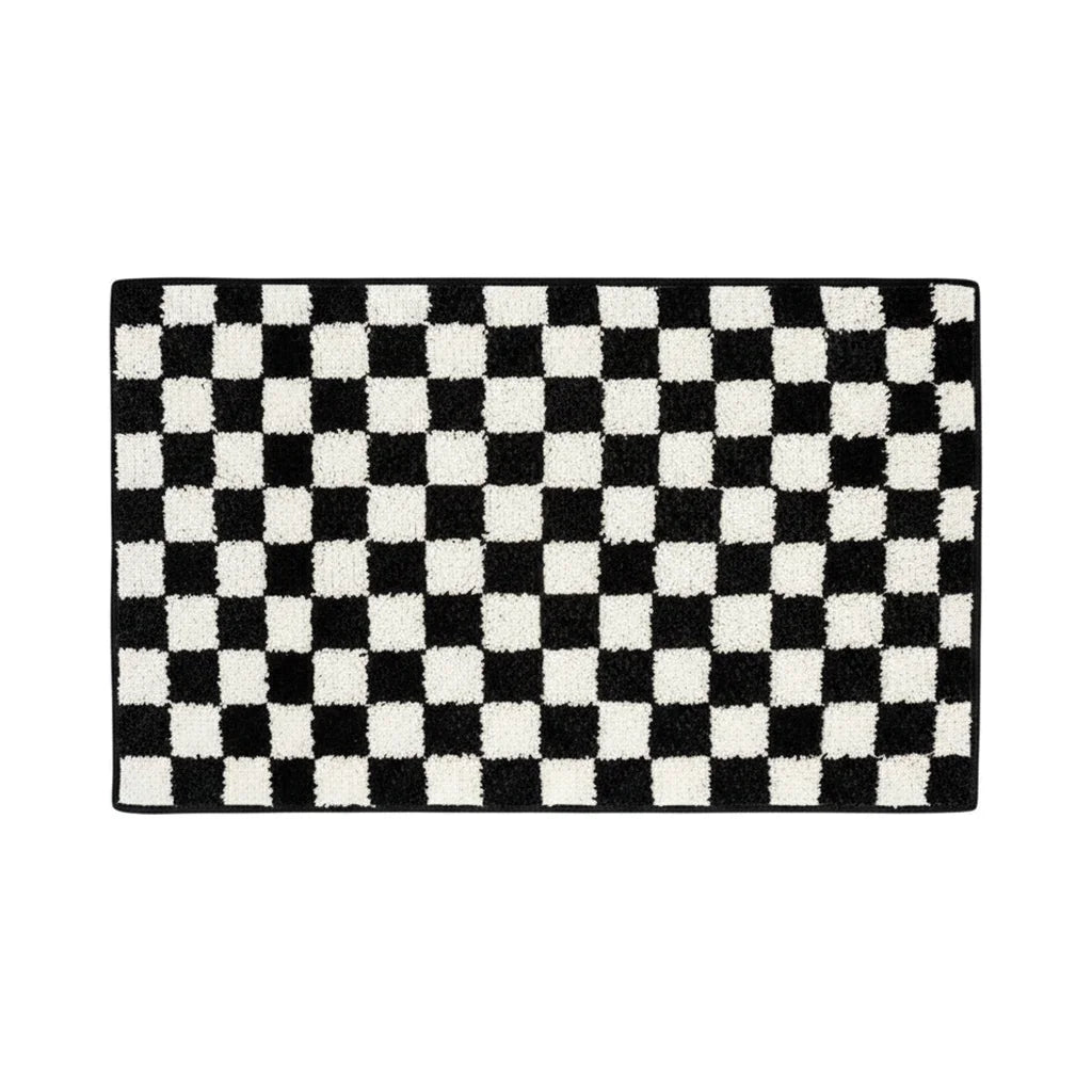 Tapis de Bain Géométrique Noir et Blanc