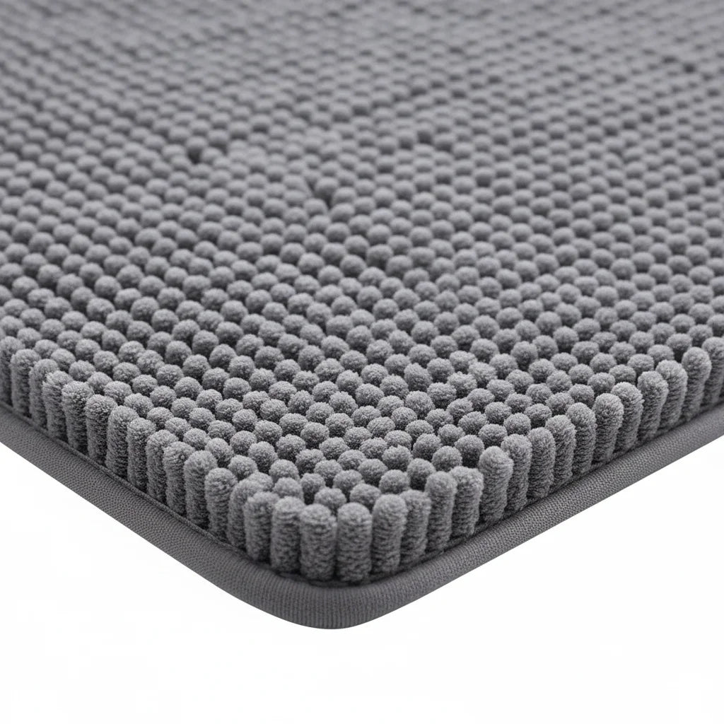 Tapis de Bain Gris Chenille Confort+