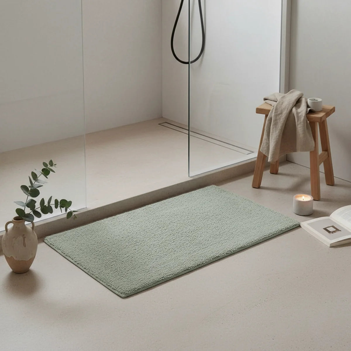 Tapis de Bain Gris Clair