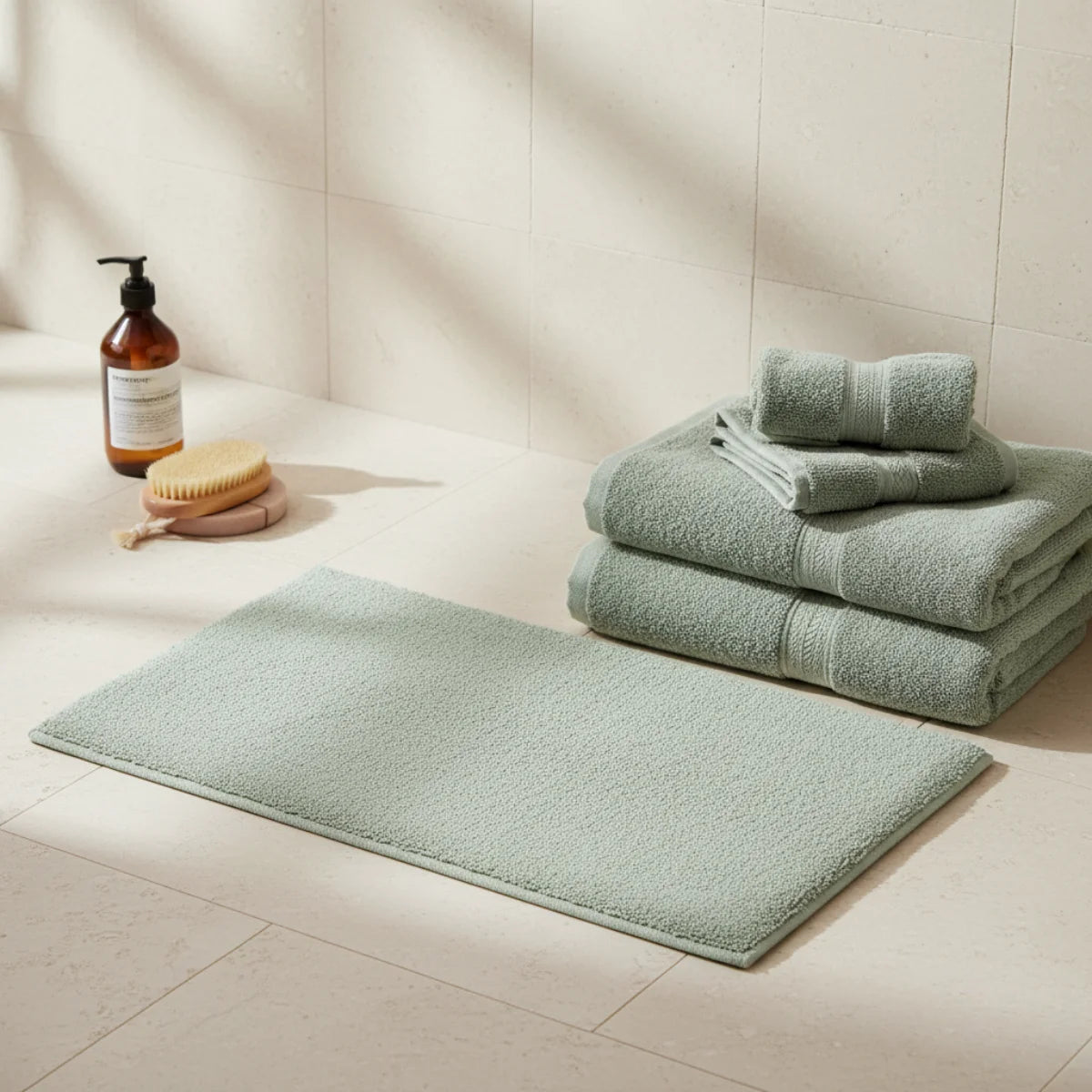 Tapis de Bain Gris Clair