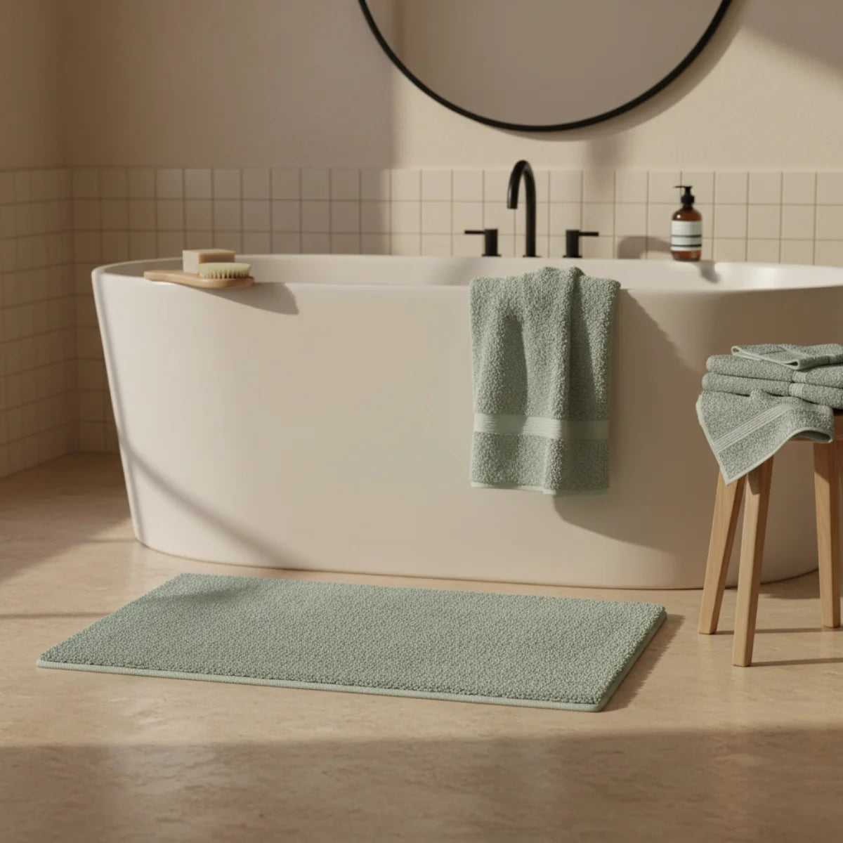 Tapis de Bain Gris Clair