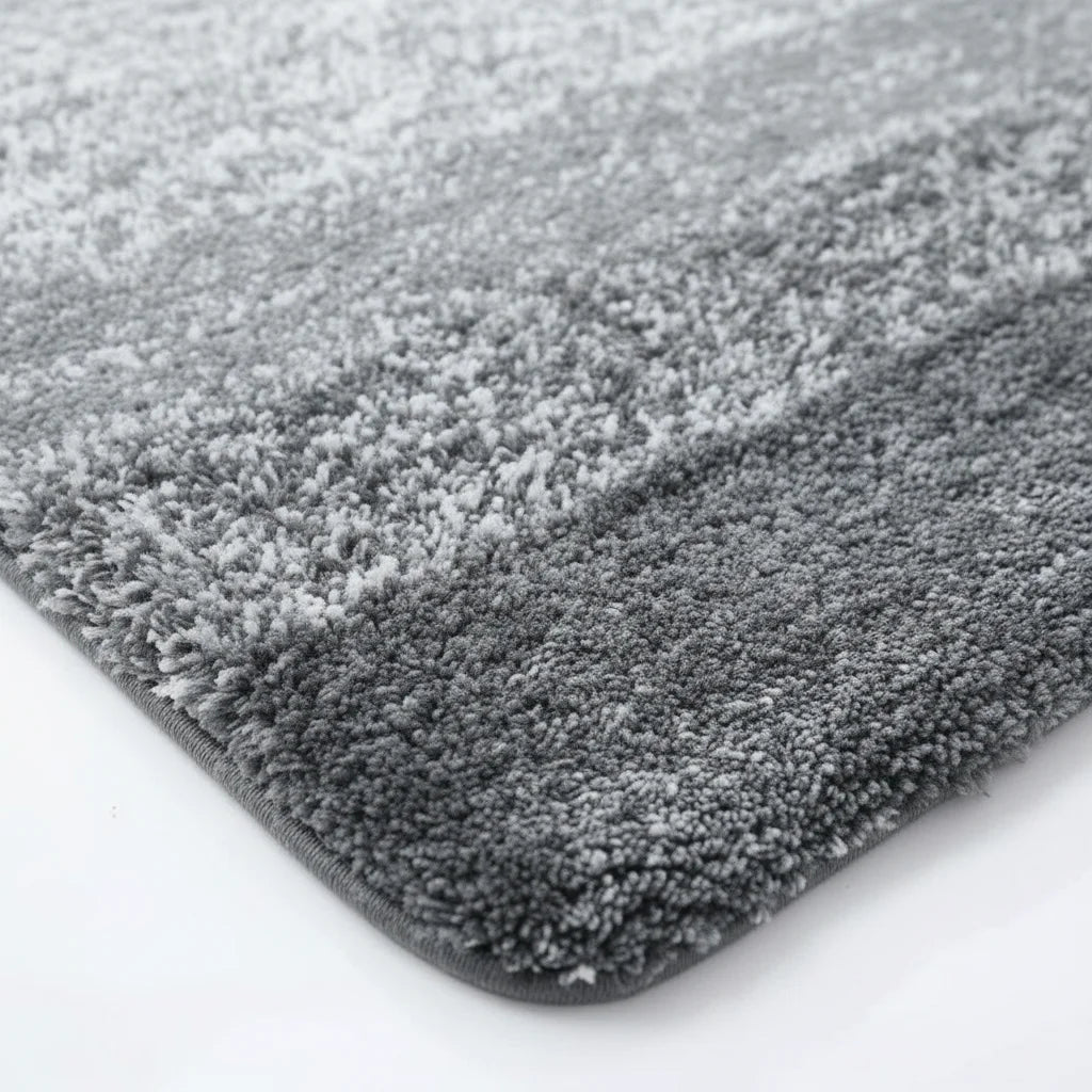 Tapis de Bain Gris et Blanc