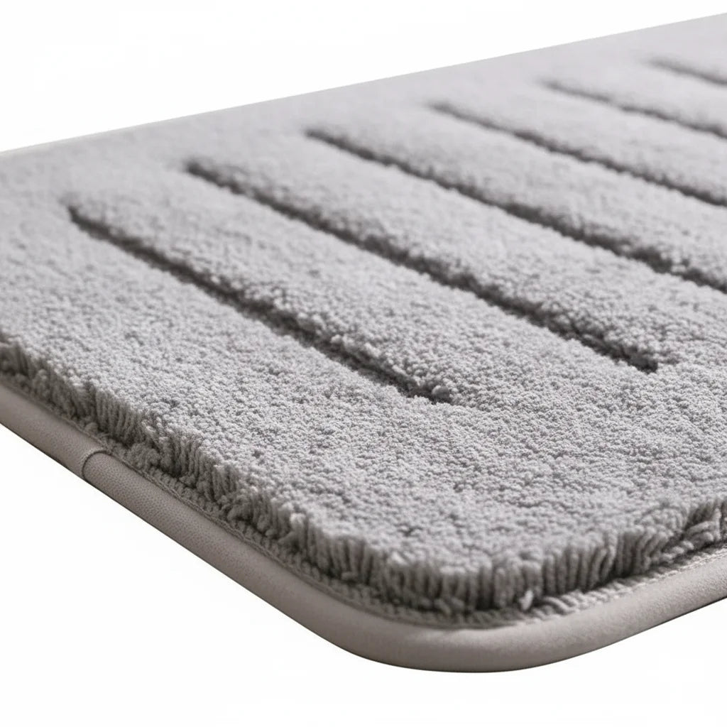 Tapis de Bain Gris Microfibre Gris Pierre