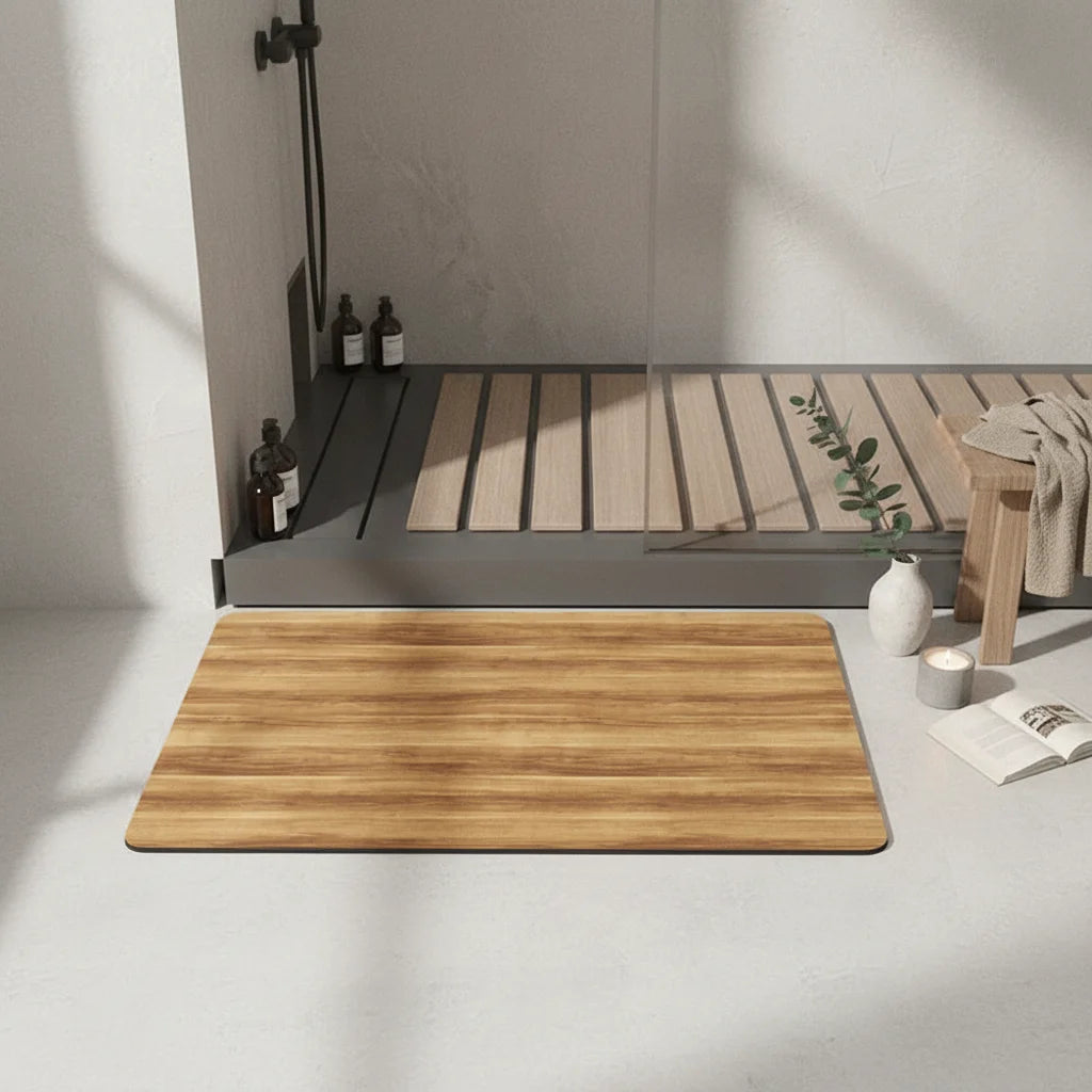 Tapis de Bain Imitation Bois 60x90cm