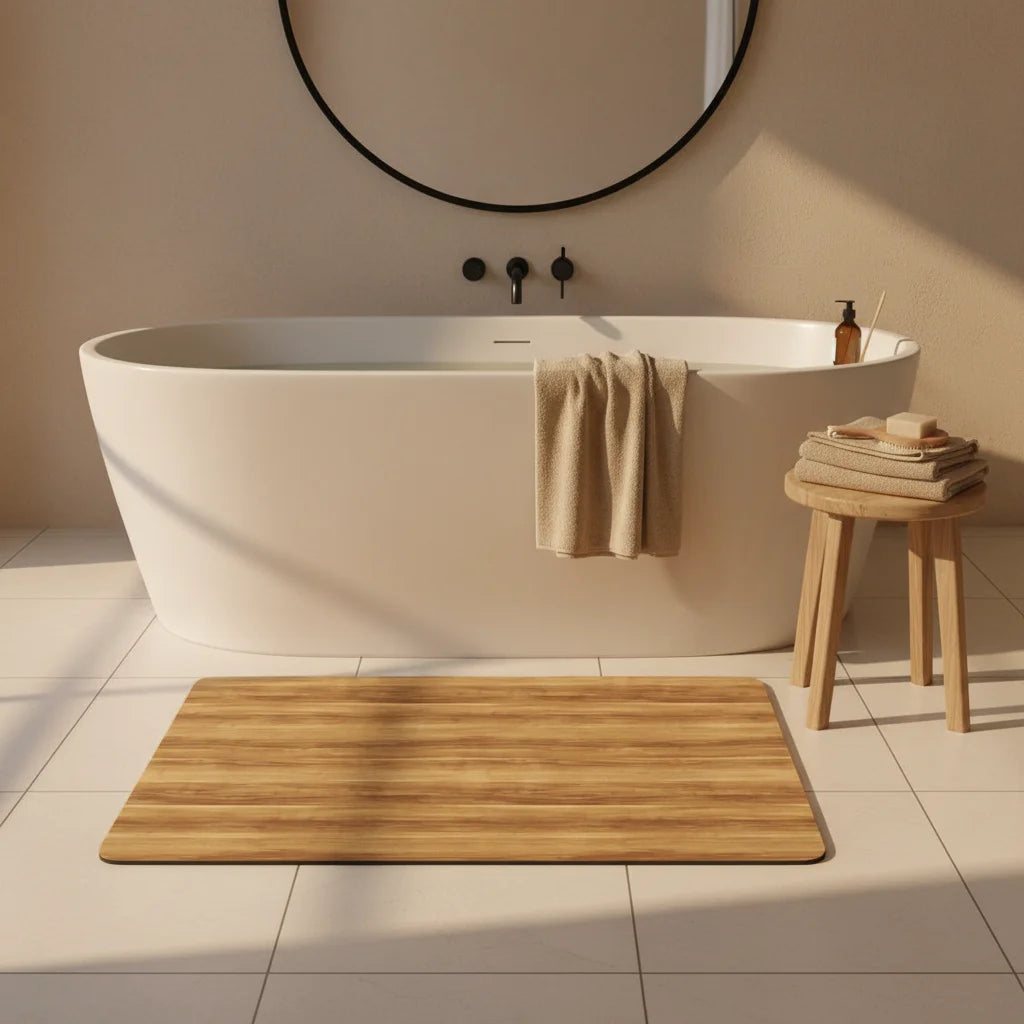 Tapis de Bain Imitation Bois 60x90cm