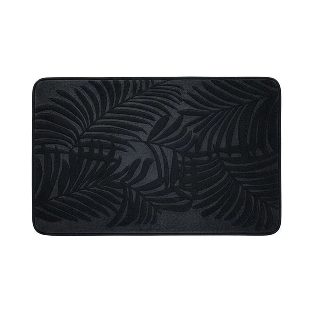 Tapis de Bain Jungle Palmier Noir