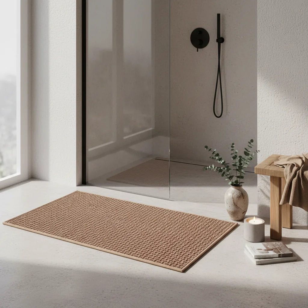 Tapis de Bain Luxe Naturel Brut