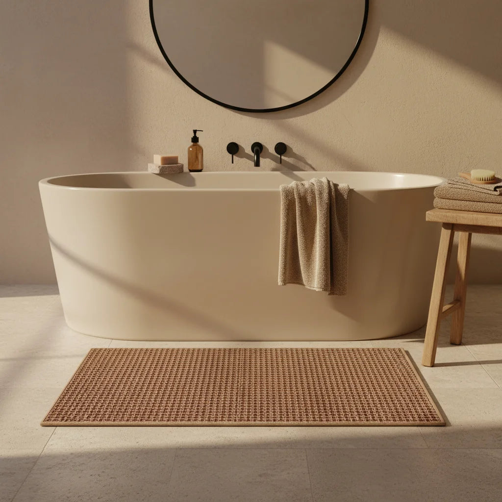 Tapis de Bain Luxe Naturel Brut