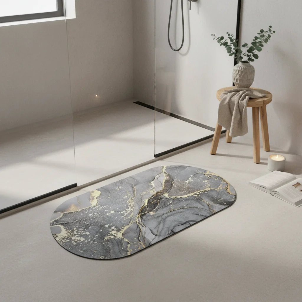 Tapis de Bain Marbre Onyx Turquoise