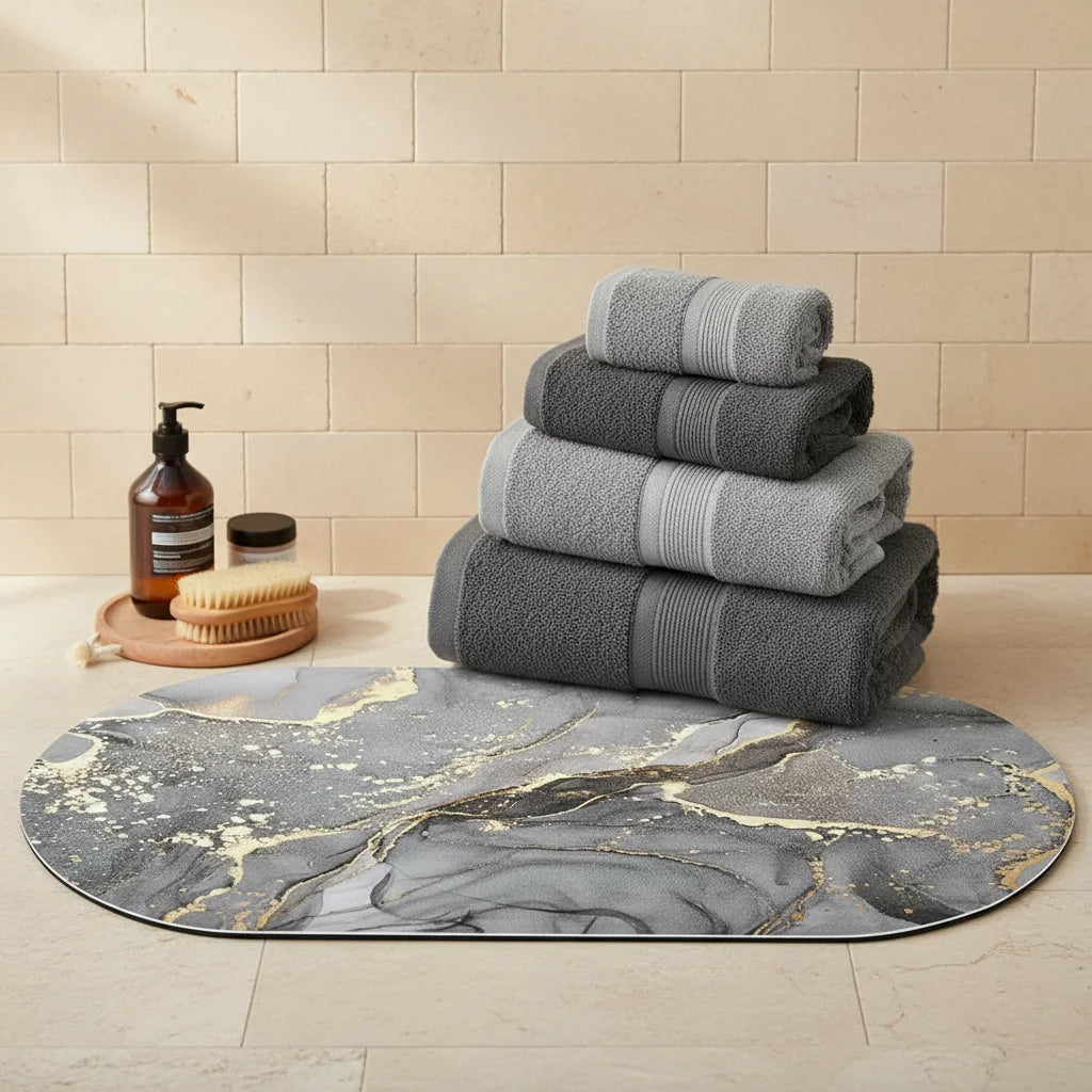 Tapis de Bain Marbre Onyx Turquoise